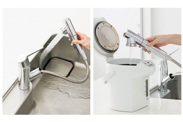 ホースが引き出せてシンク洗いなどに便利 | ベルジュール氷川台 ｜ 新築分譲マンション